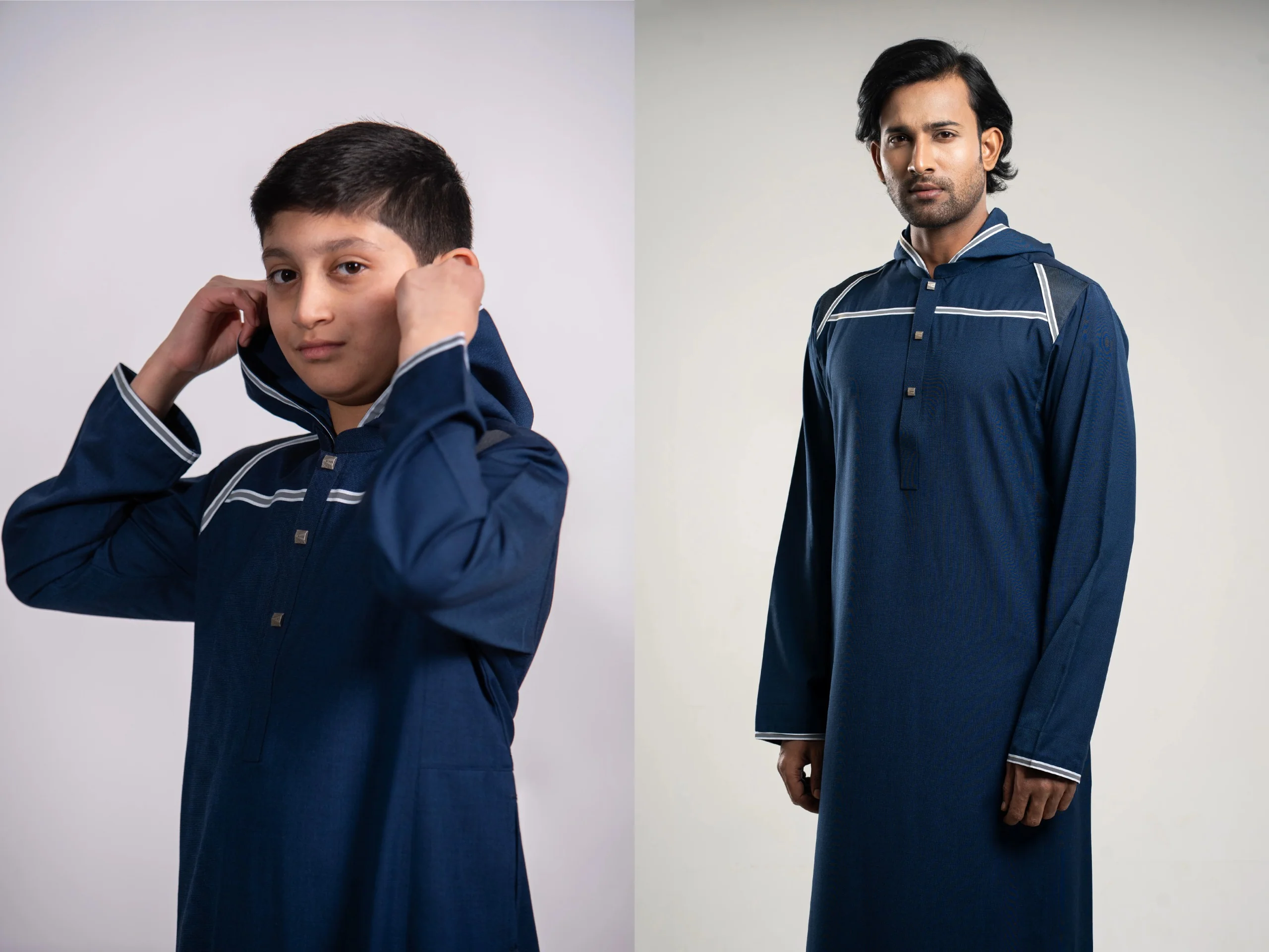 Kids Premium Thobe 209 Navy - Image 9