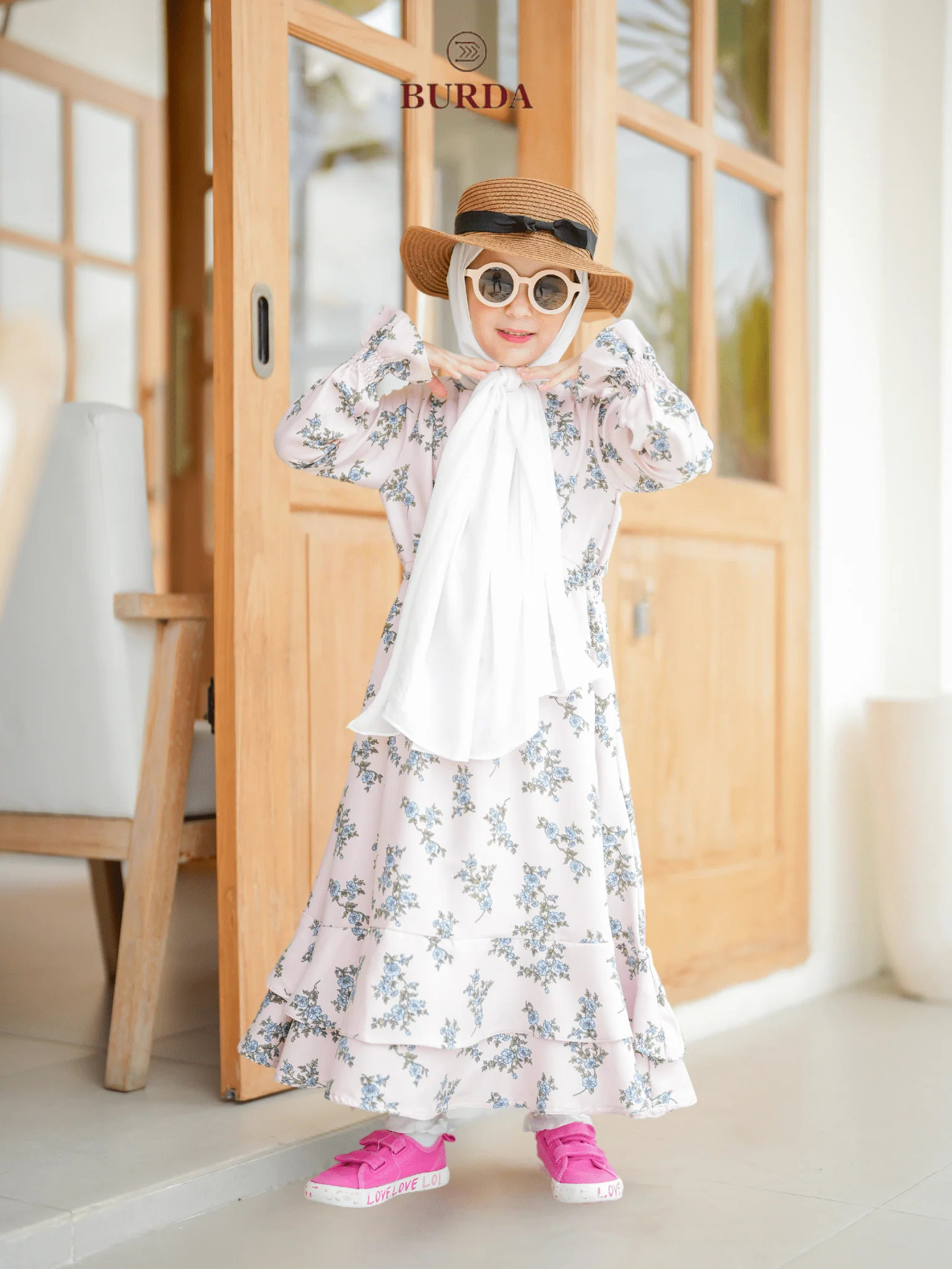 Kid's Pearl Floral Dress - Image 3