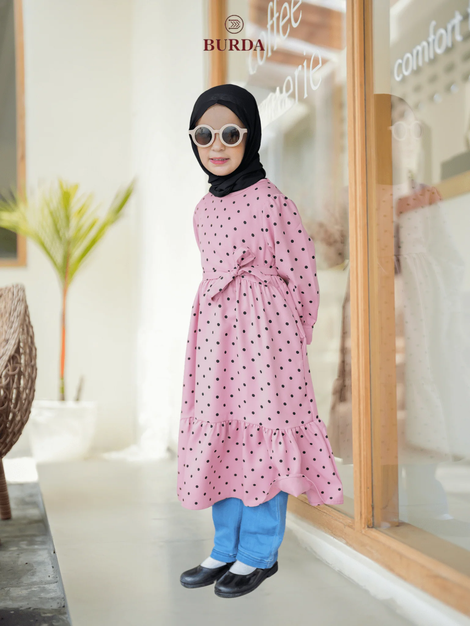 Kid's Pink Polka Dot Dress - Image 10