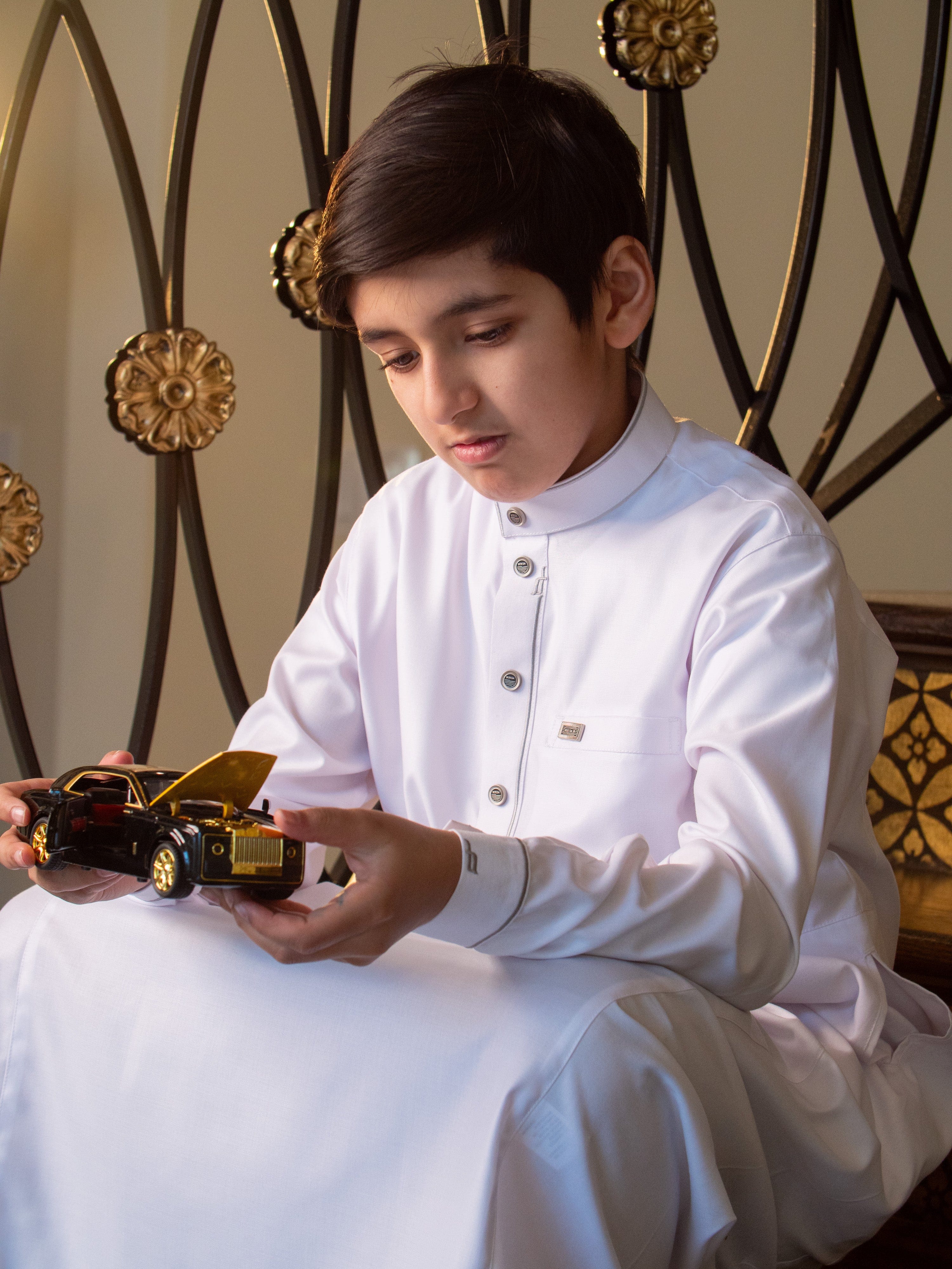 Kids Premium Thobe 114B White - Image 10