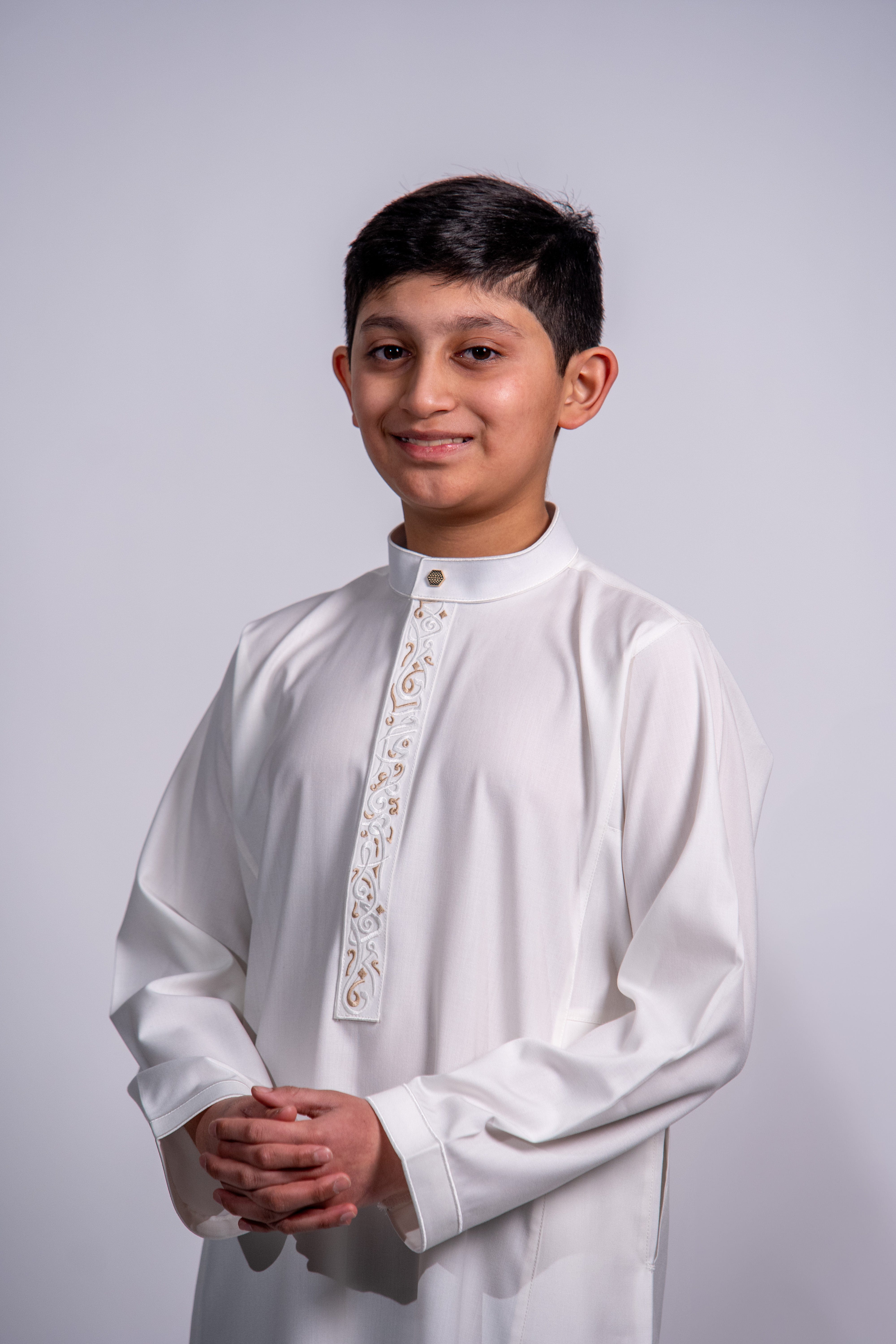 Kids Premium Thobe 213 Off White - Image 4