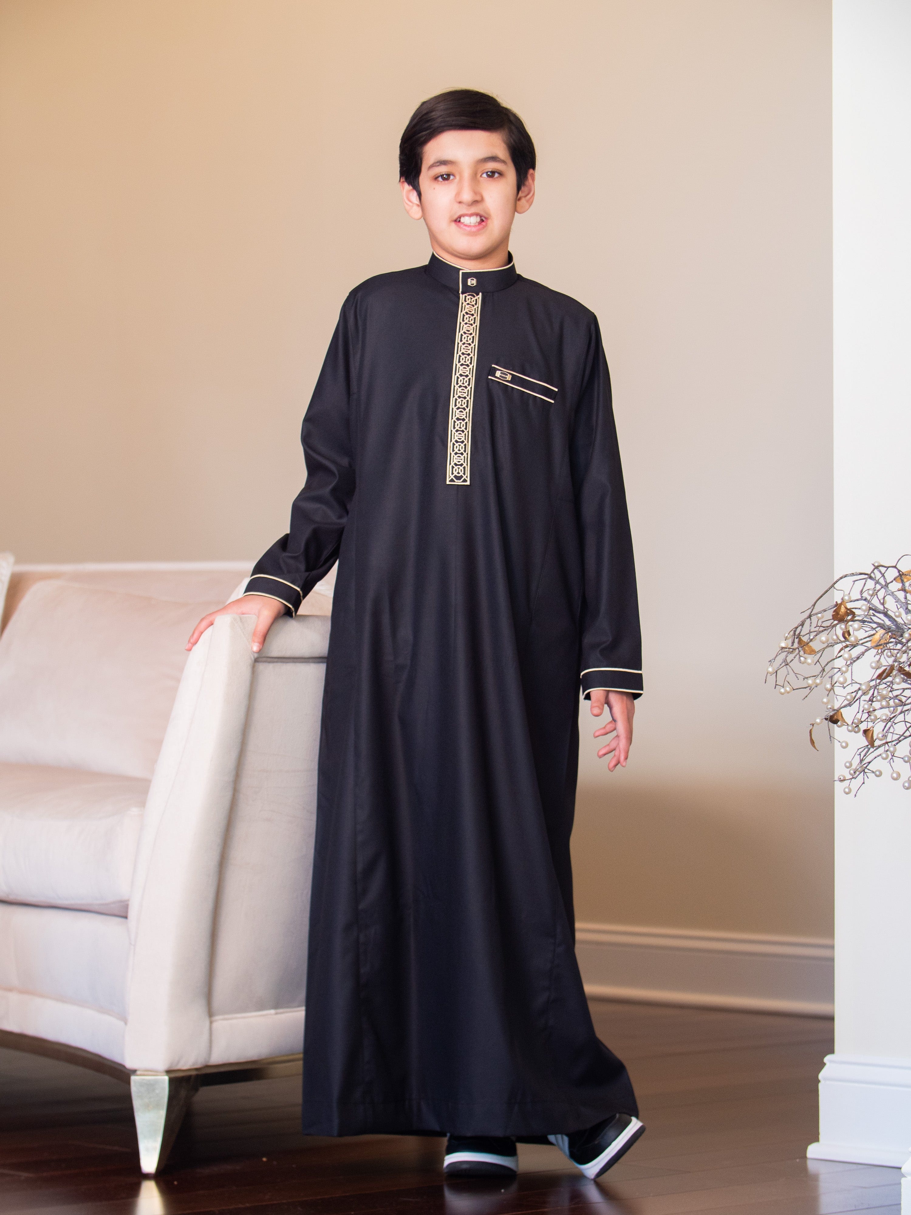 Kids Premium Thobe 111A Black - Image 5