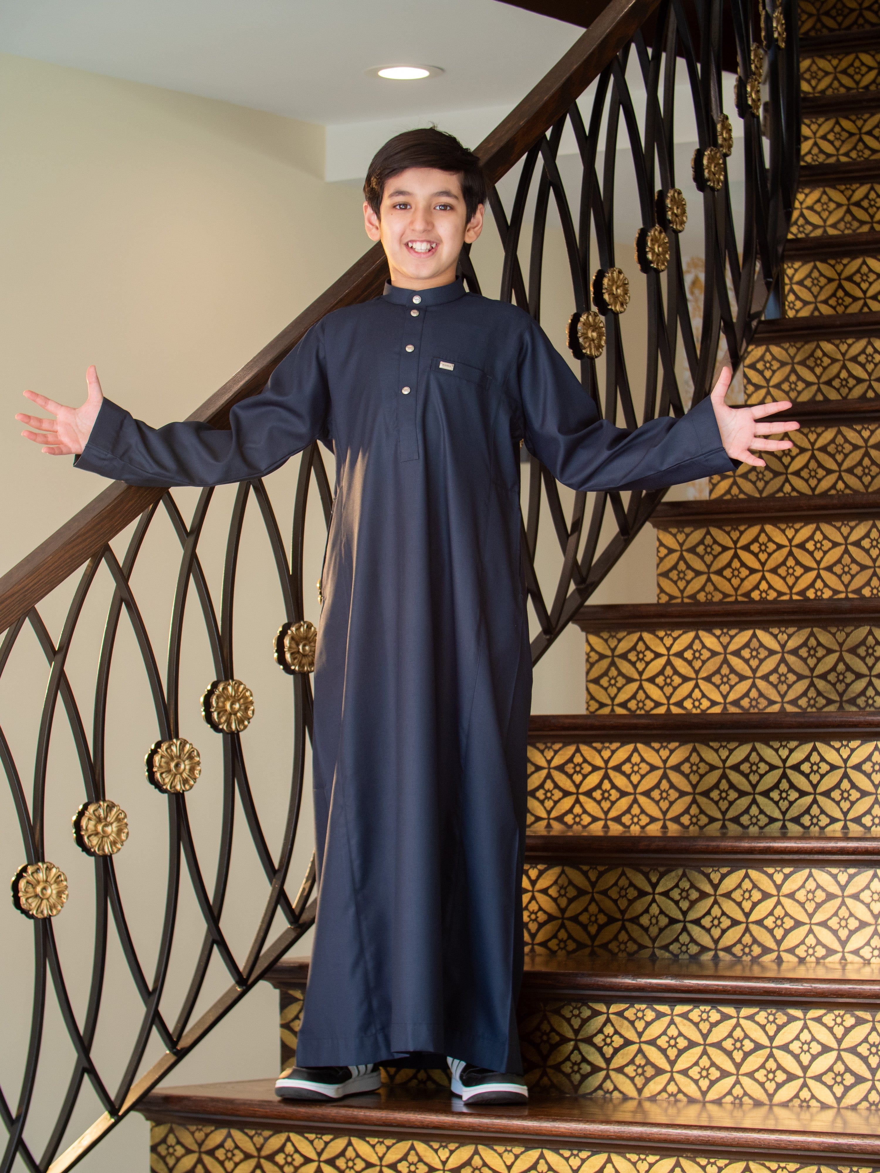 Kids Thobe 110B Navy Blue - Image 6