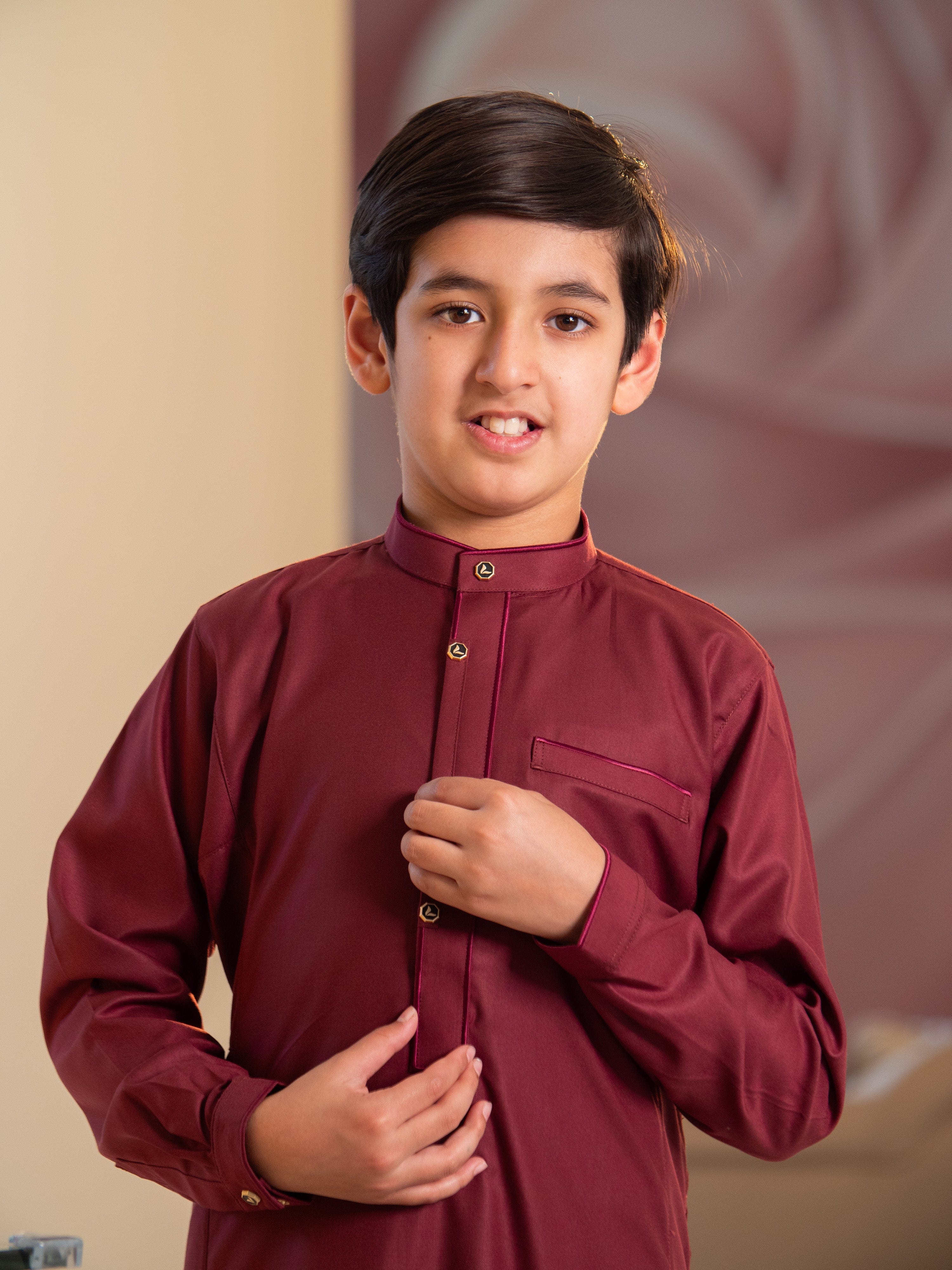 Kids Thobe 121 Maroon - Image 3