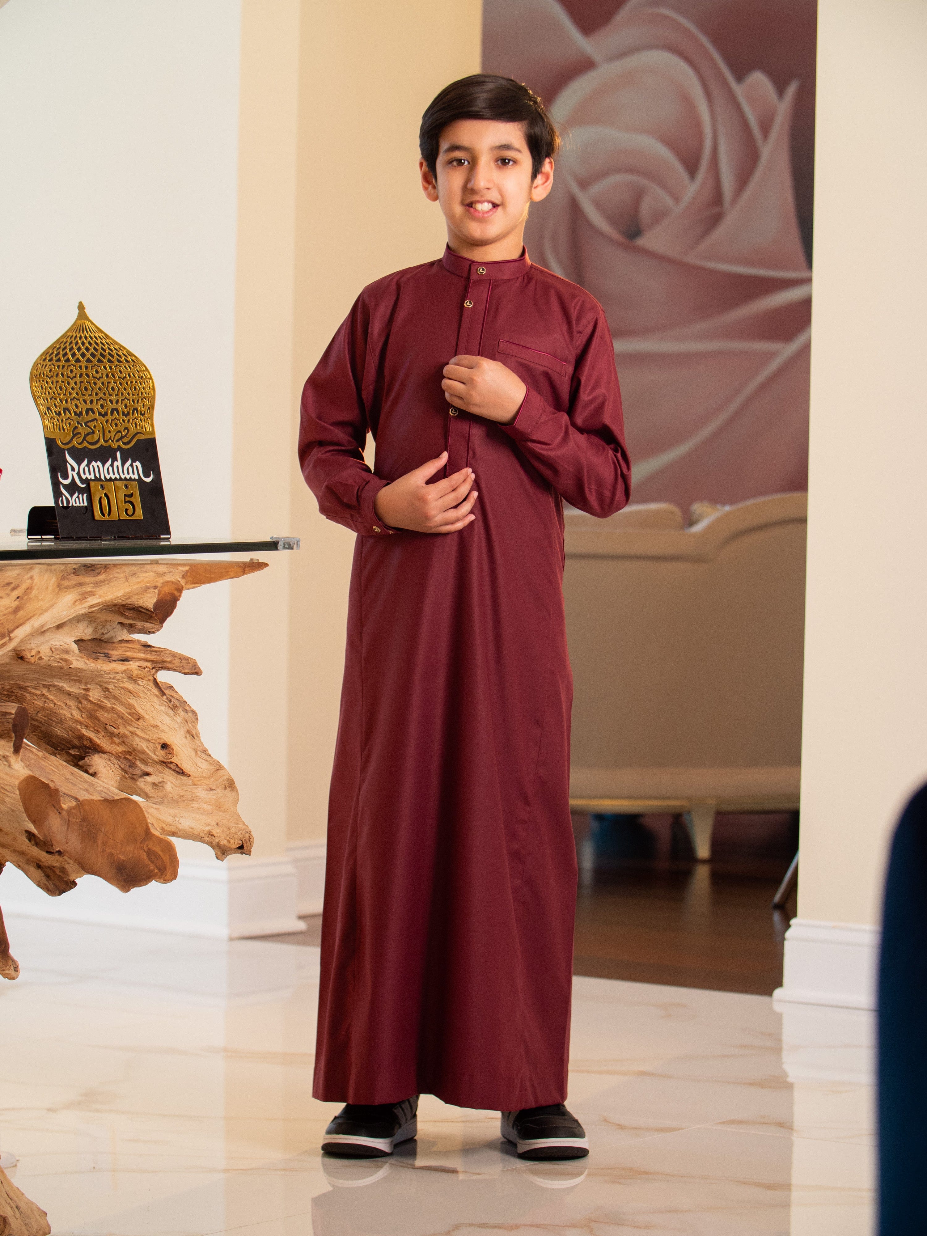 Kids Thobe 121 Maroon - Image 4