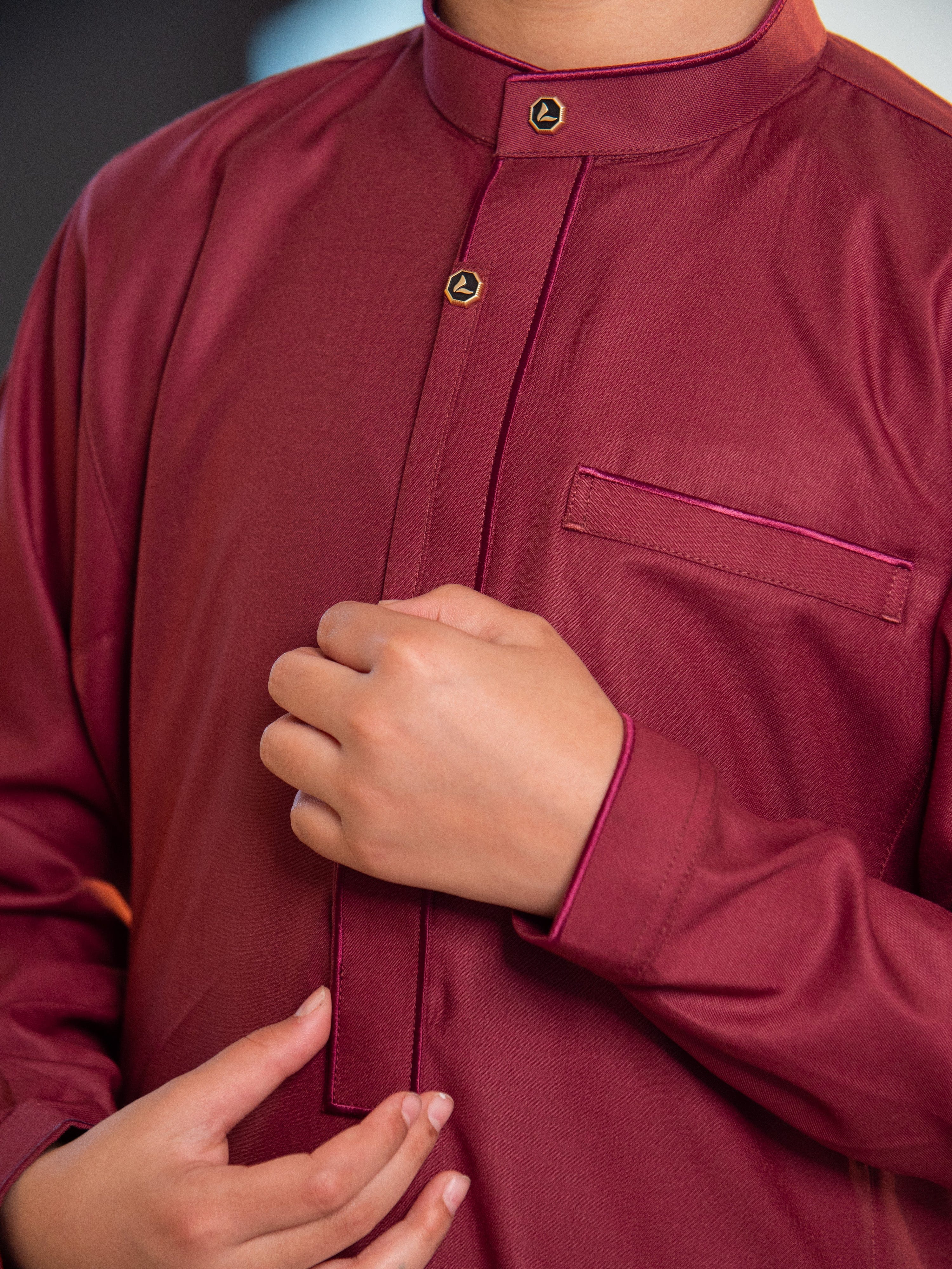 Kids Thobe 121 Maroon - Image 5