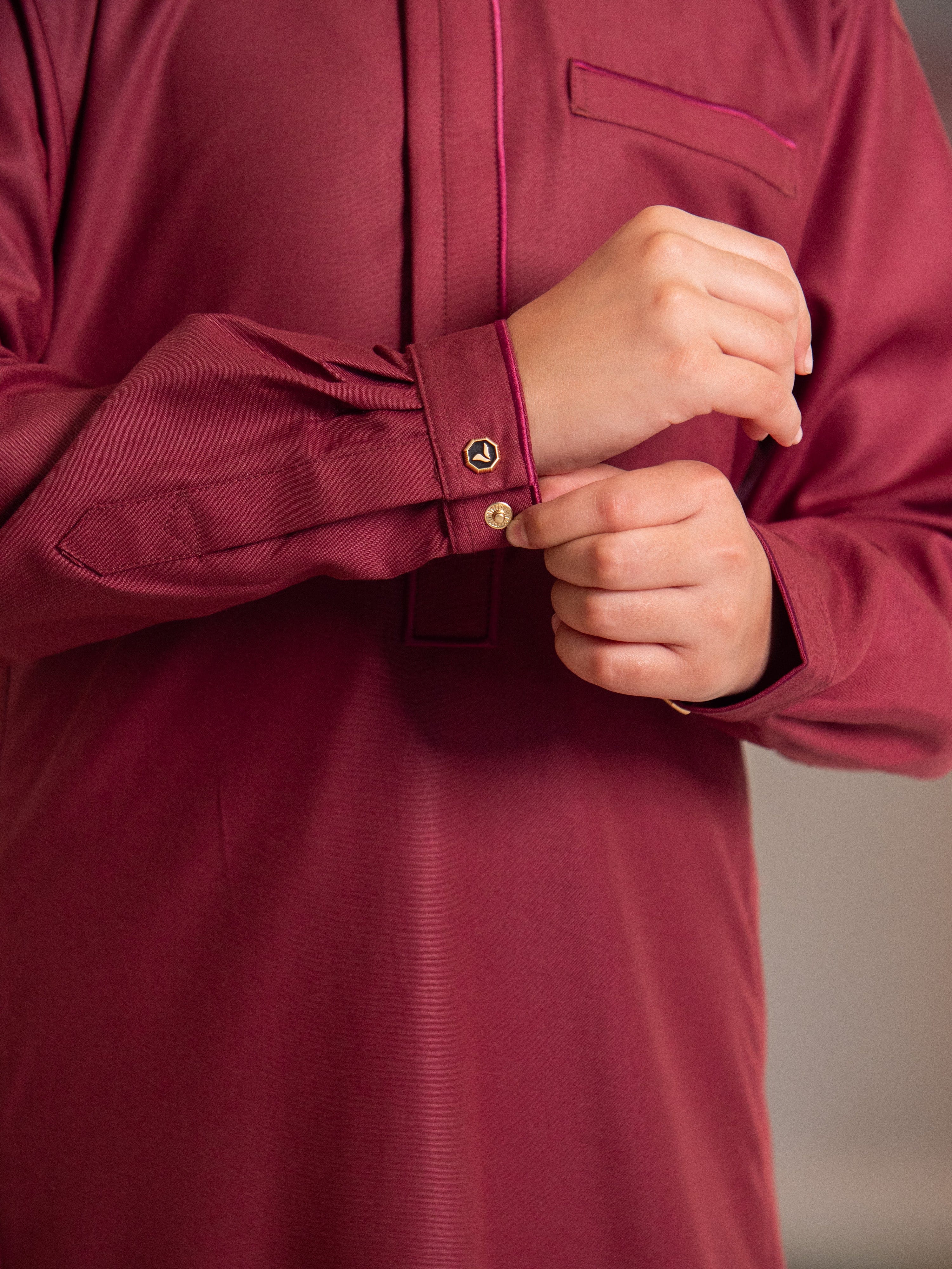 Kids Thobe 121 Maroon - Image 6