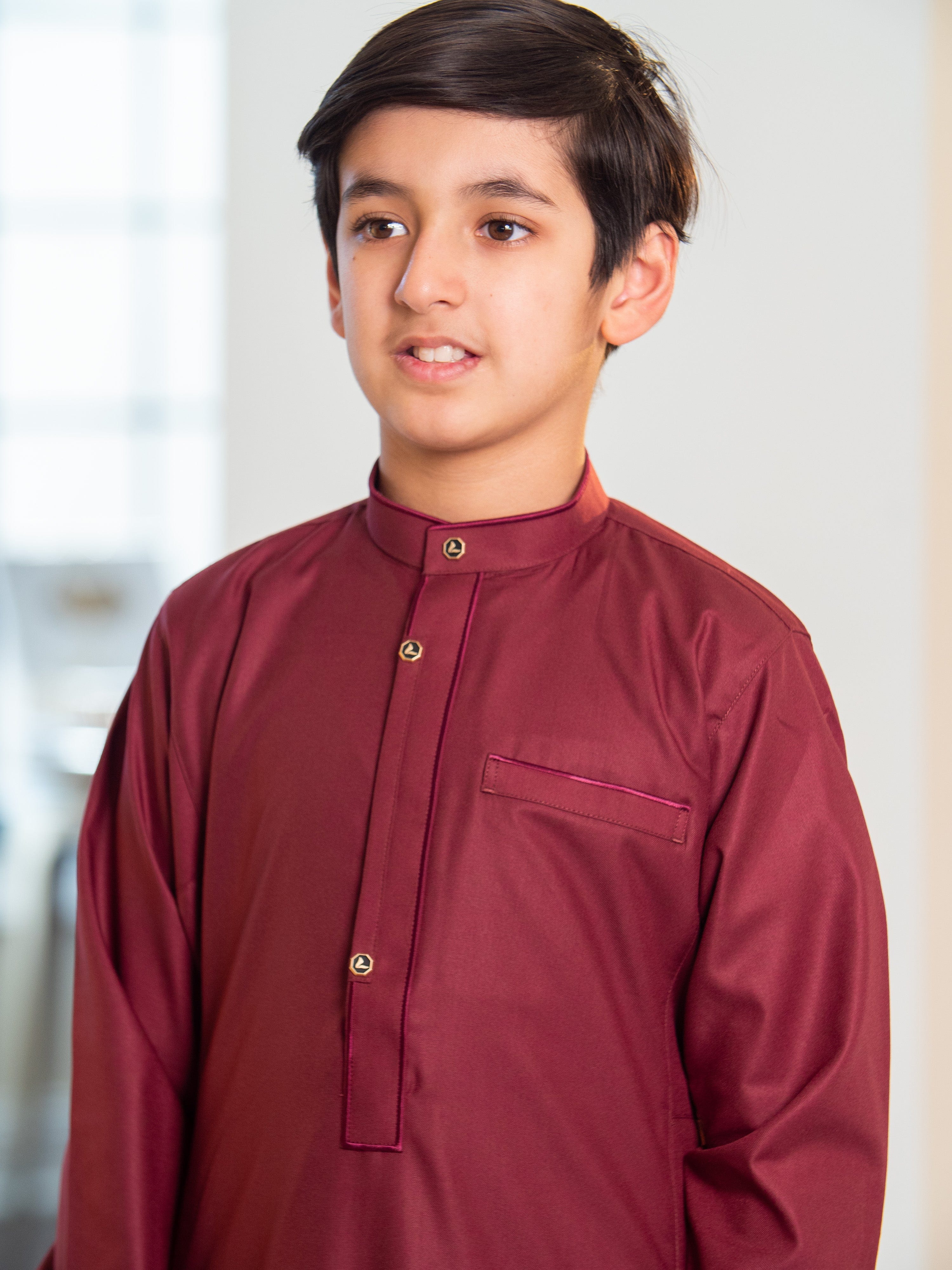 Kids Thobe 121 Maroon - Image 8