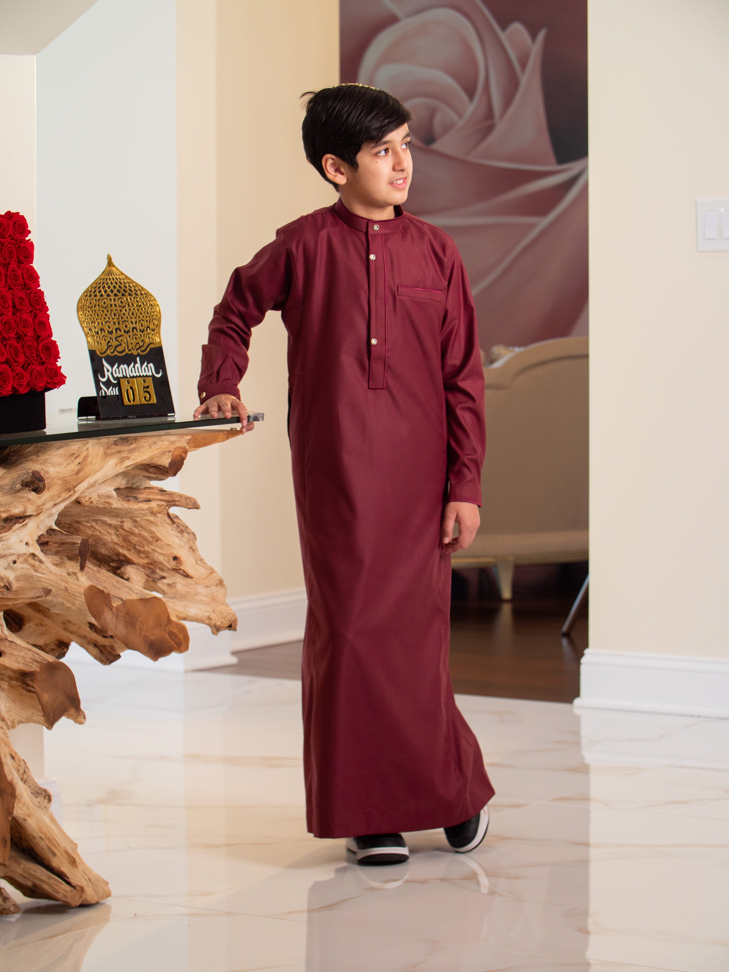 Kids Thobe 121 Maroon - Image 9