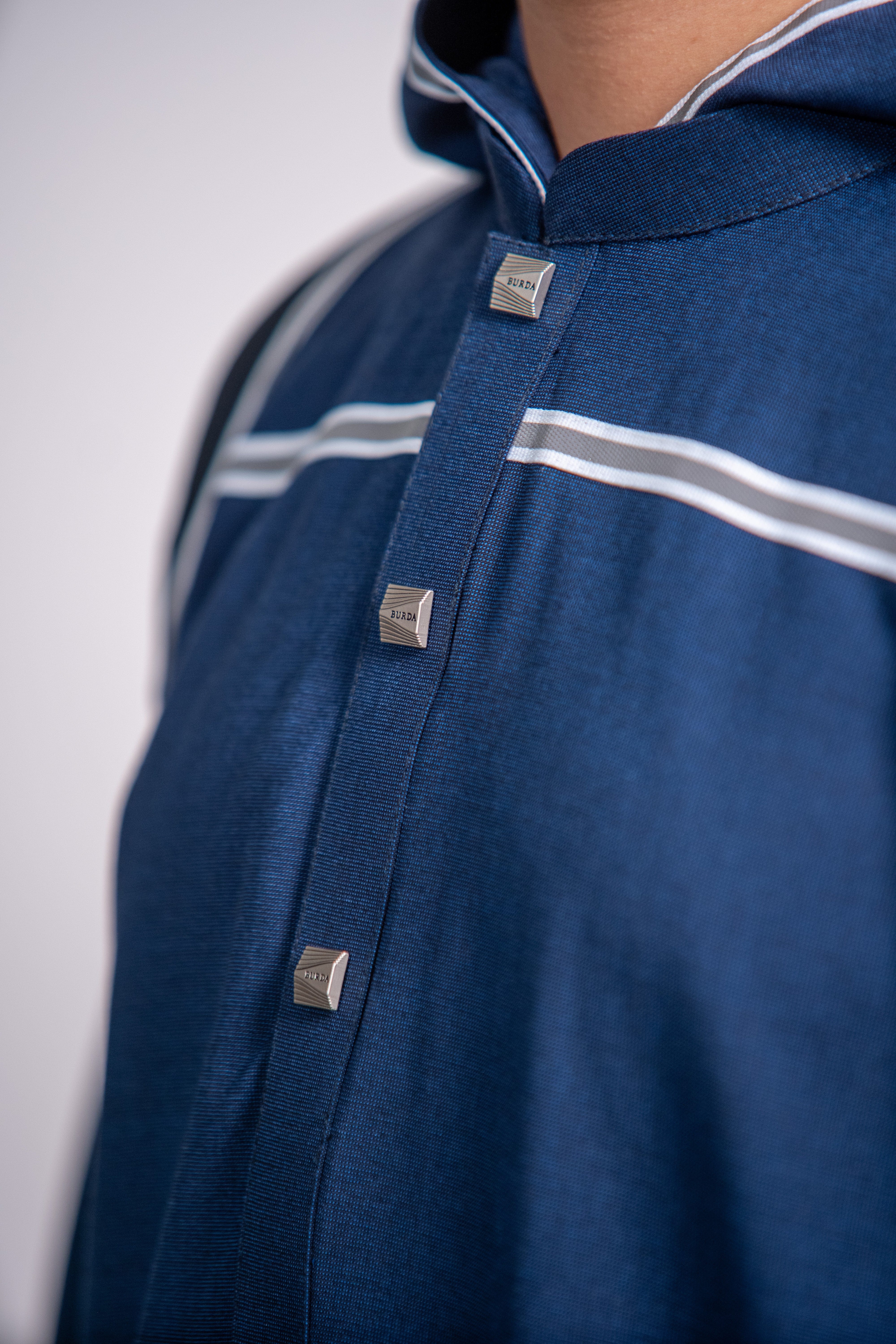 Kids Premium Thobe 209 Navy - Image 3