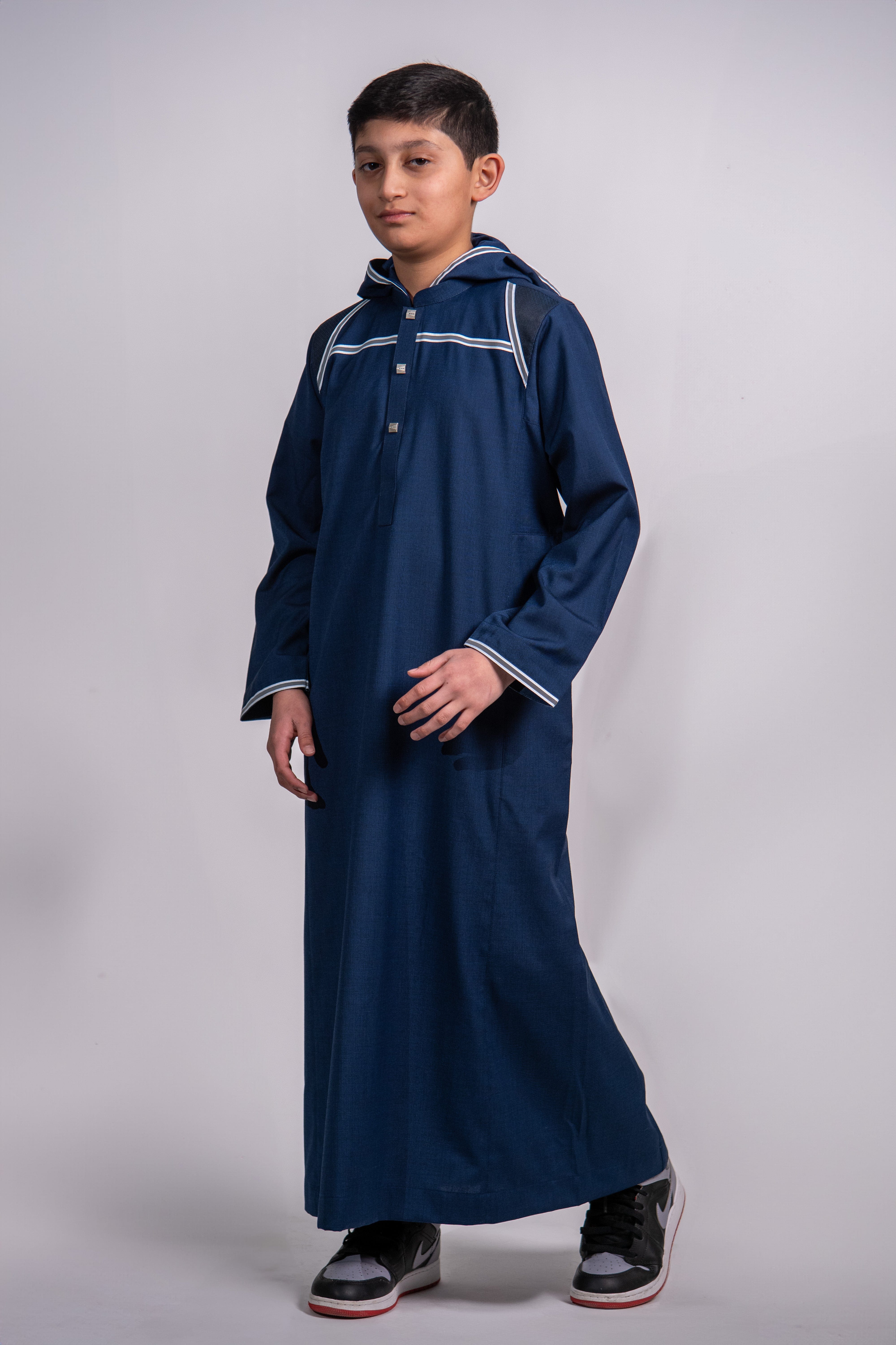 Kids Premium Thobe 209 Navy - Image 4