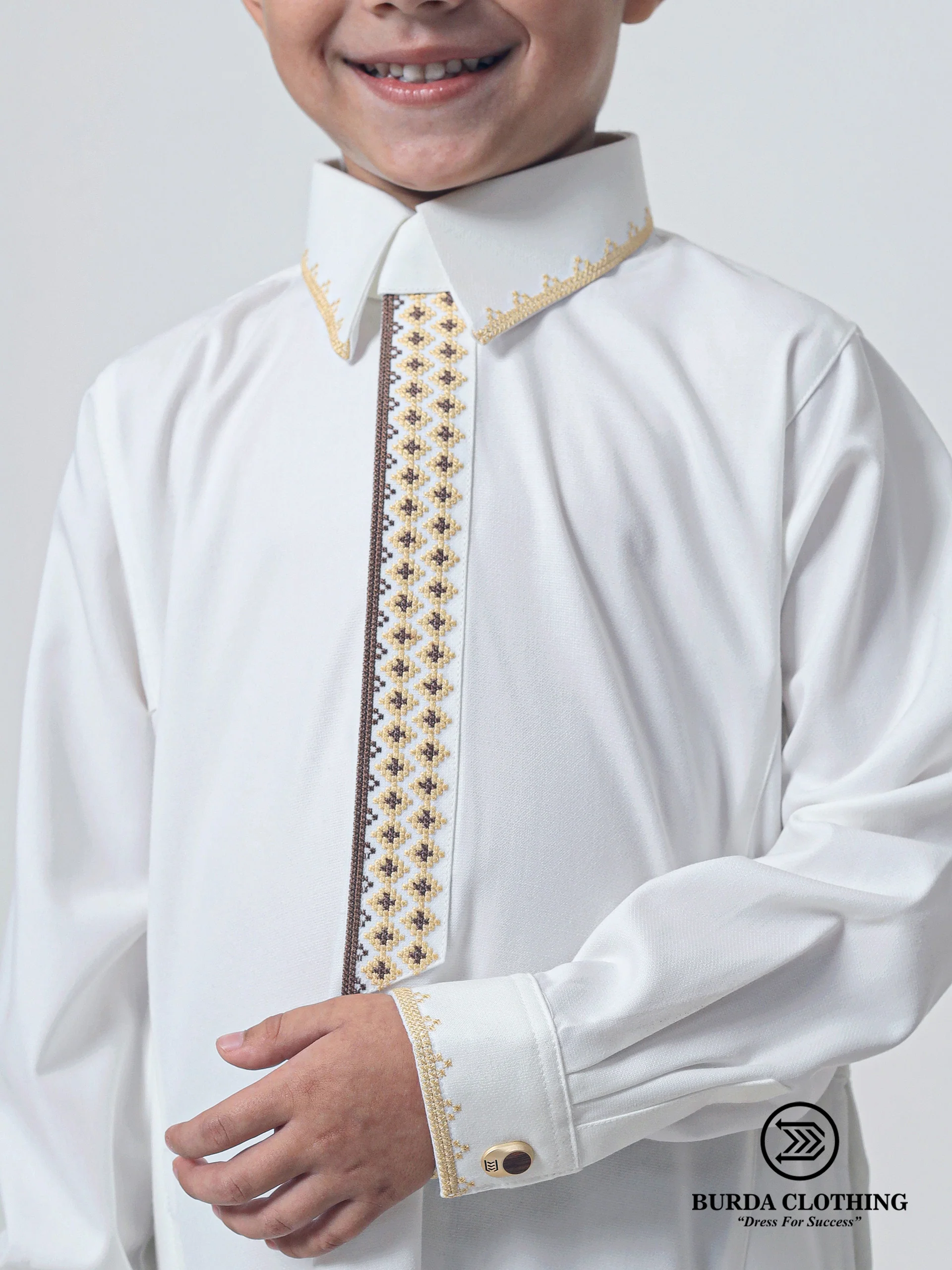 Kids Thobe 302 Off White - Image 4