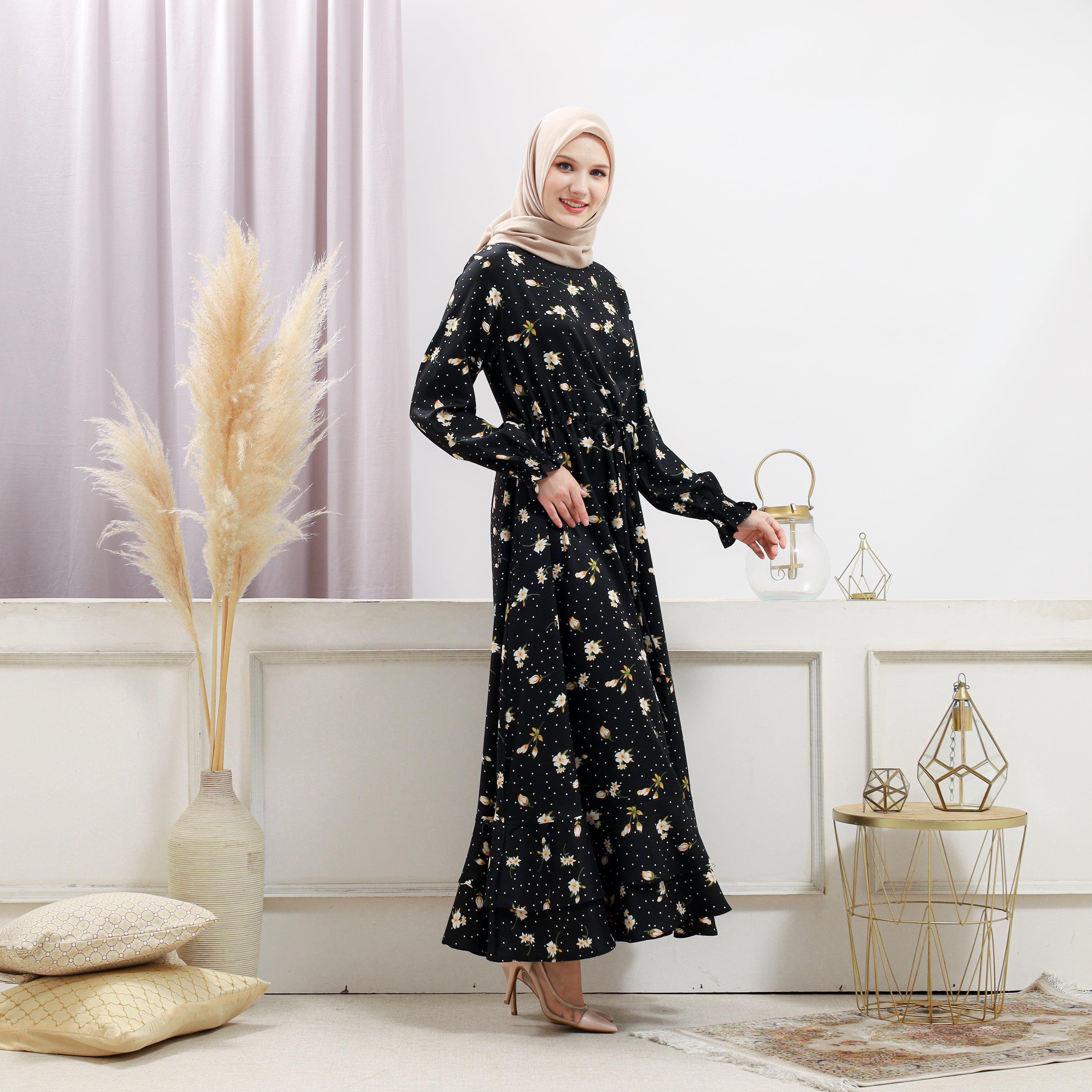 Women's Black Floral Dress - Image 12
