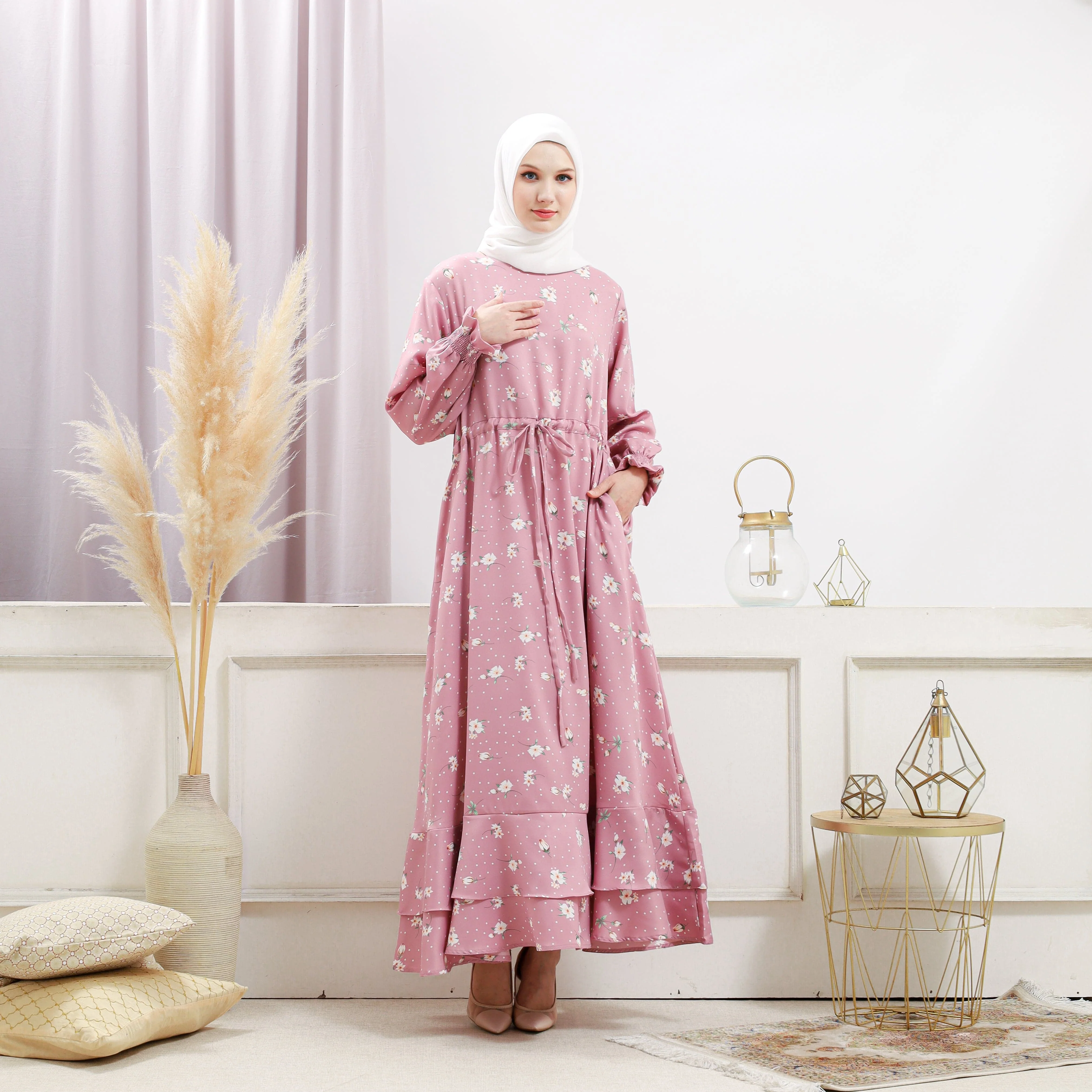 Women's Pink Floral Dress - Image 3
