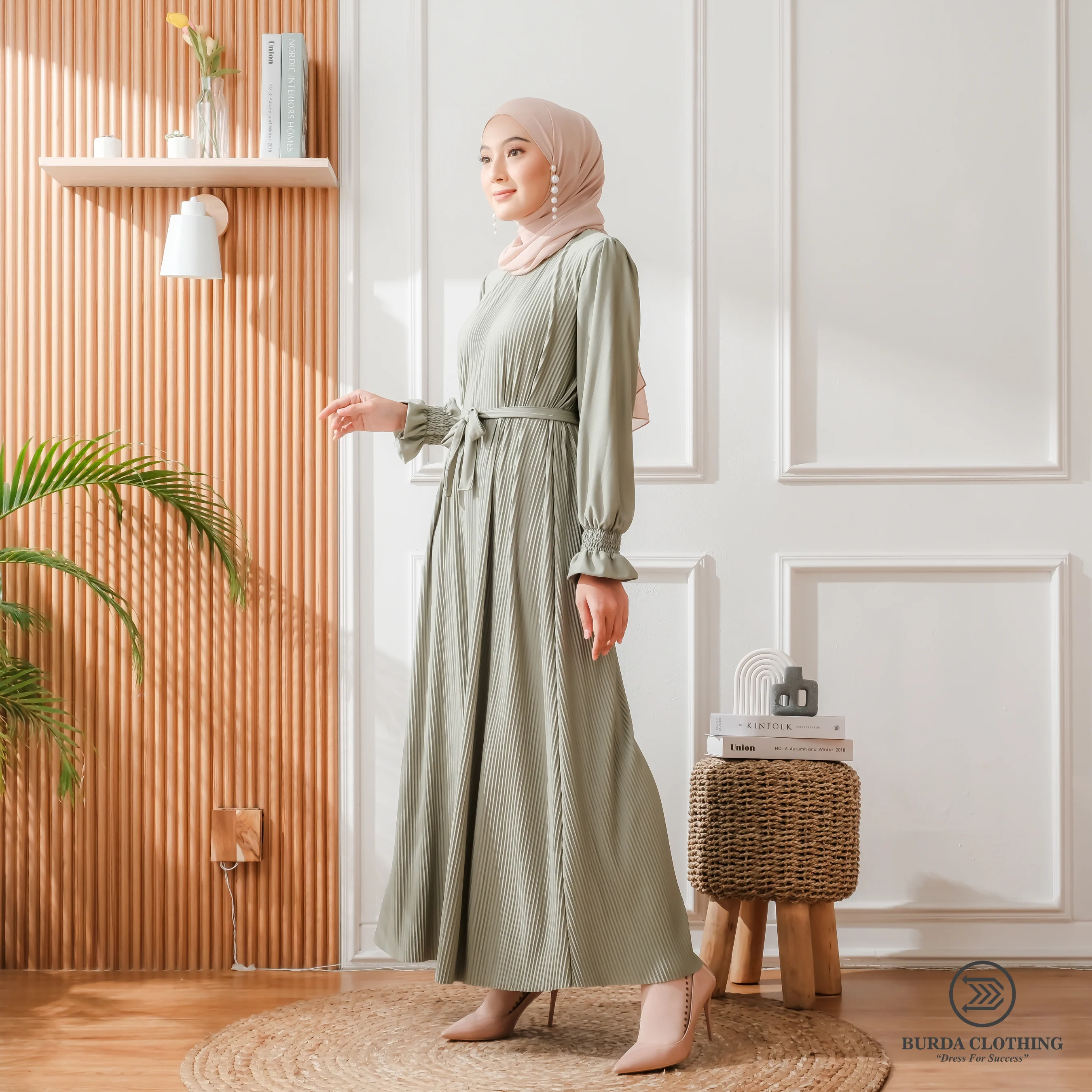 Women's Plain Dress Green - Image 12
