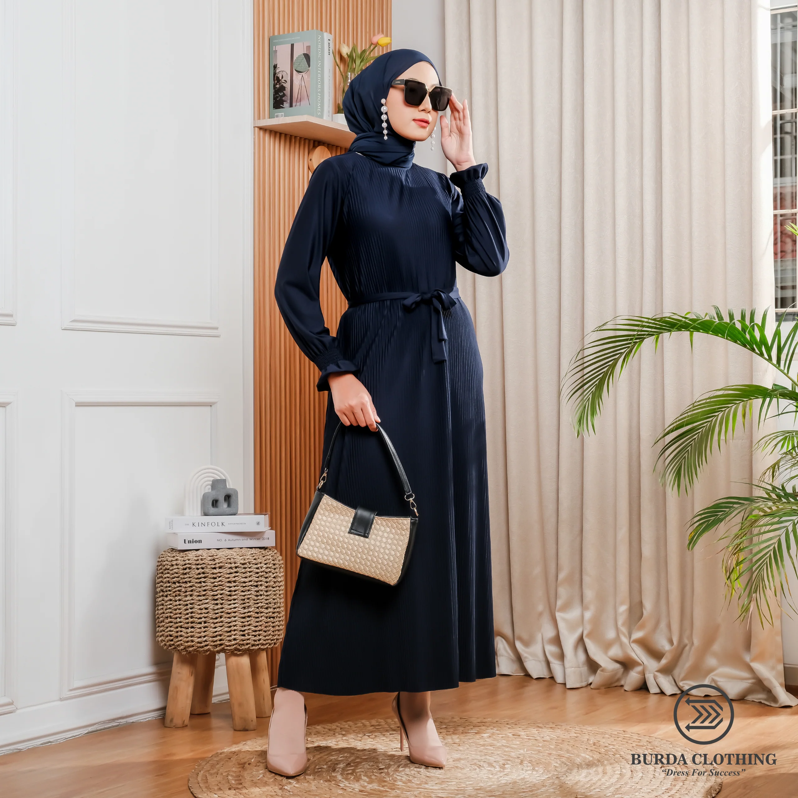 Women's Plain Dress Navy - Image 10