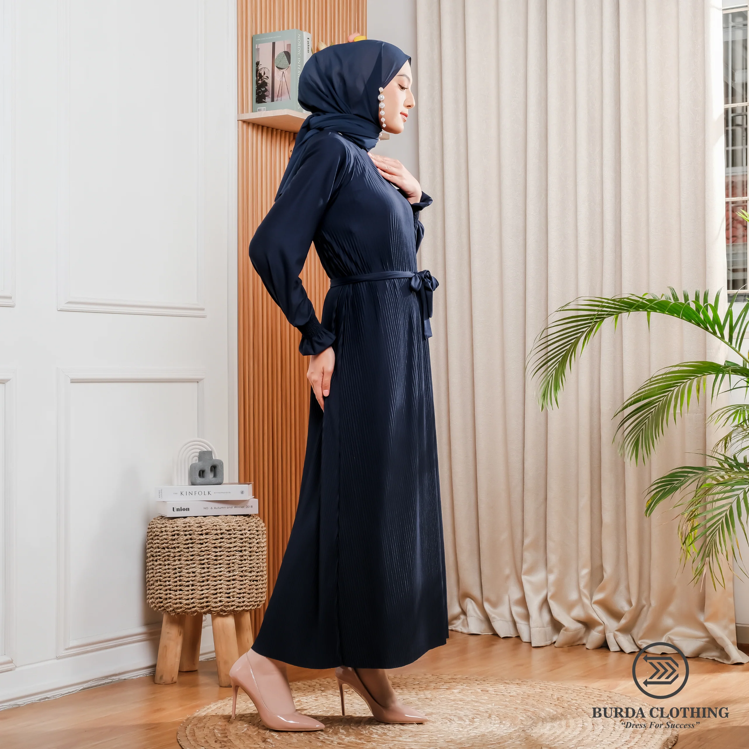 Women's Plain Dress Navy - Image 11