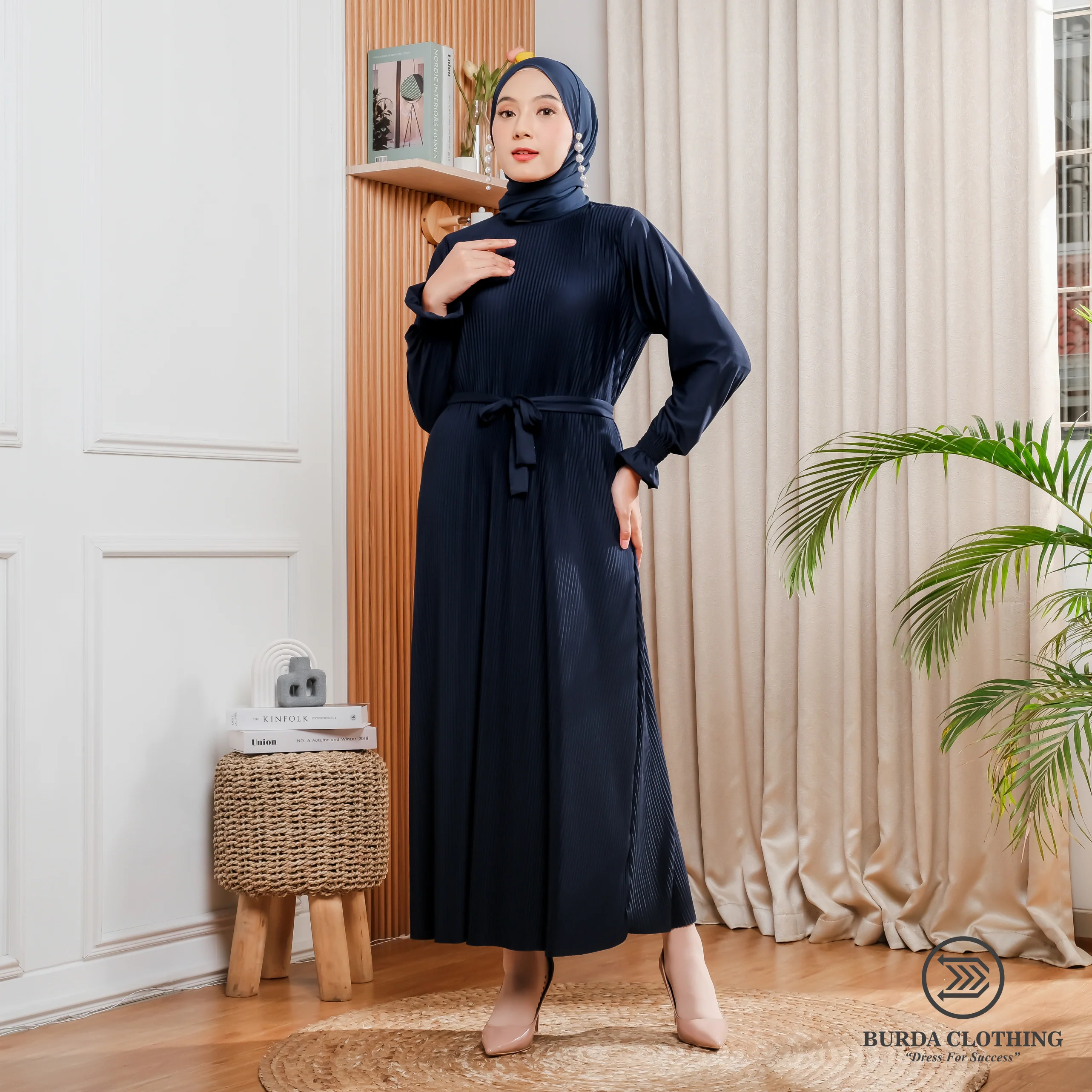 Women's Plain Dress Navy - Image 8