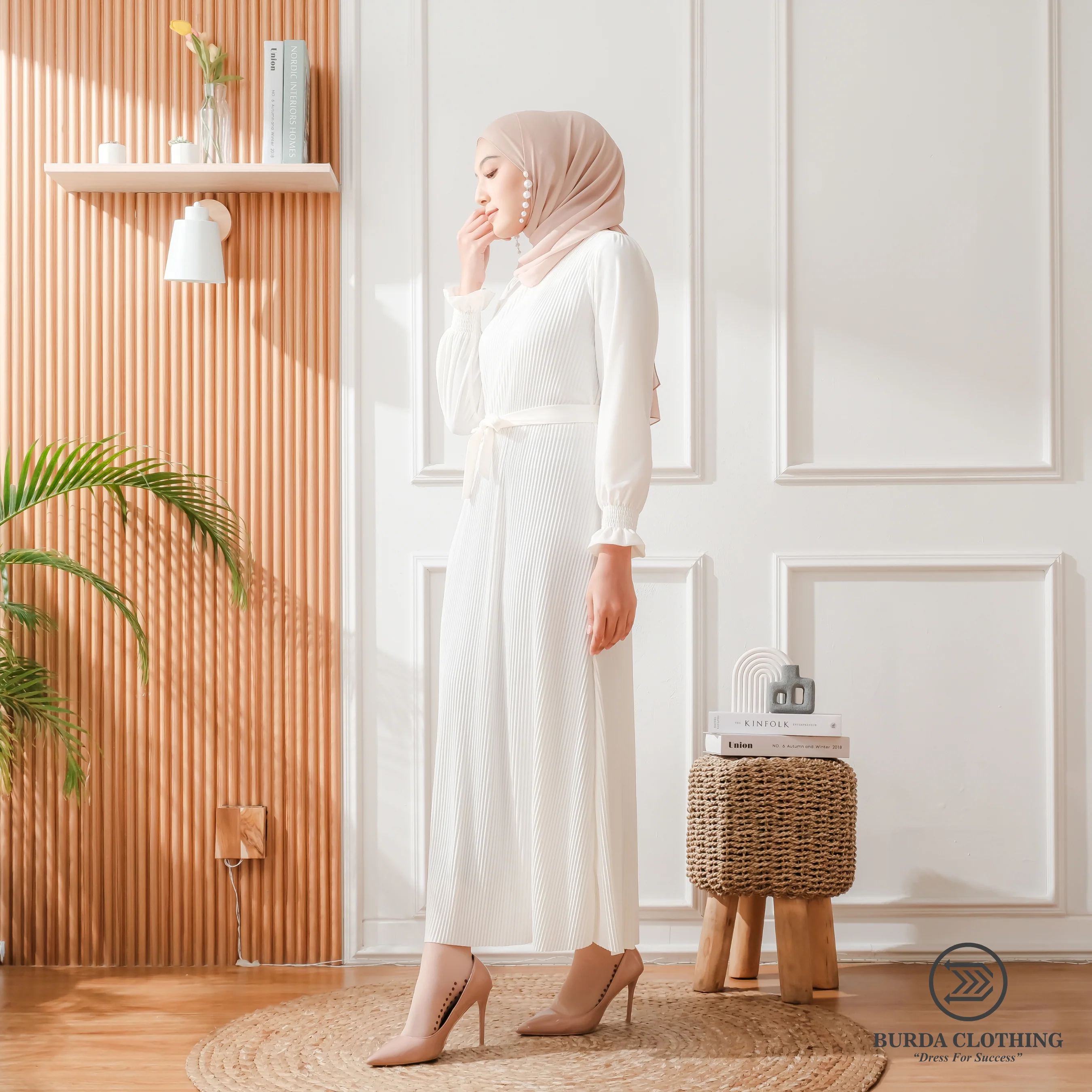 Women's Plain Dress White - Image 11