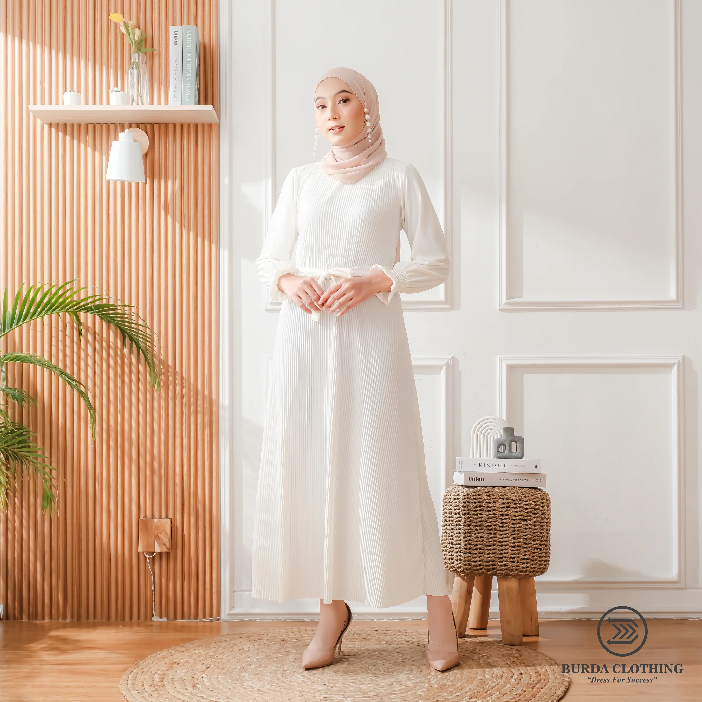 Women's Plain Dress White - Image 12