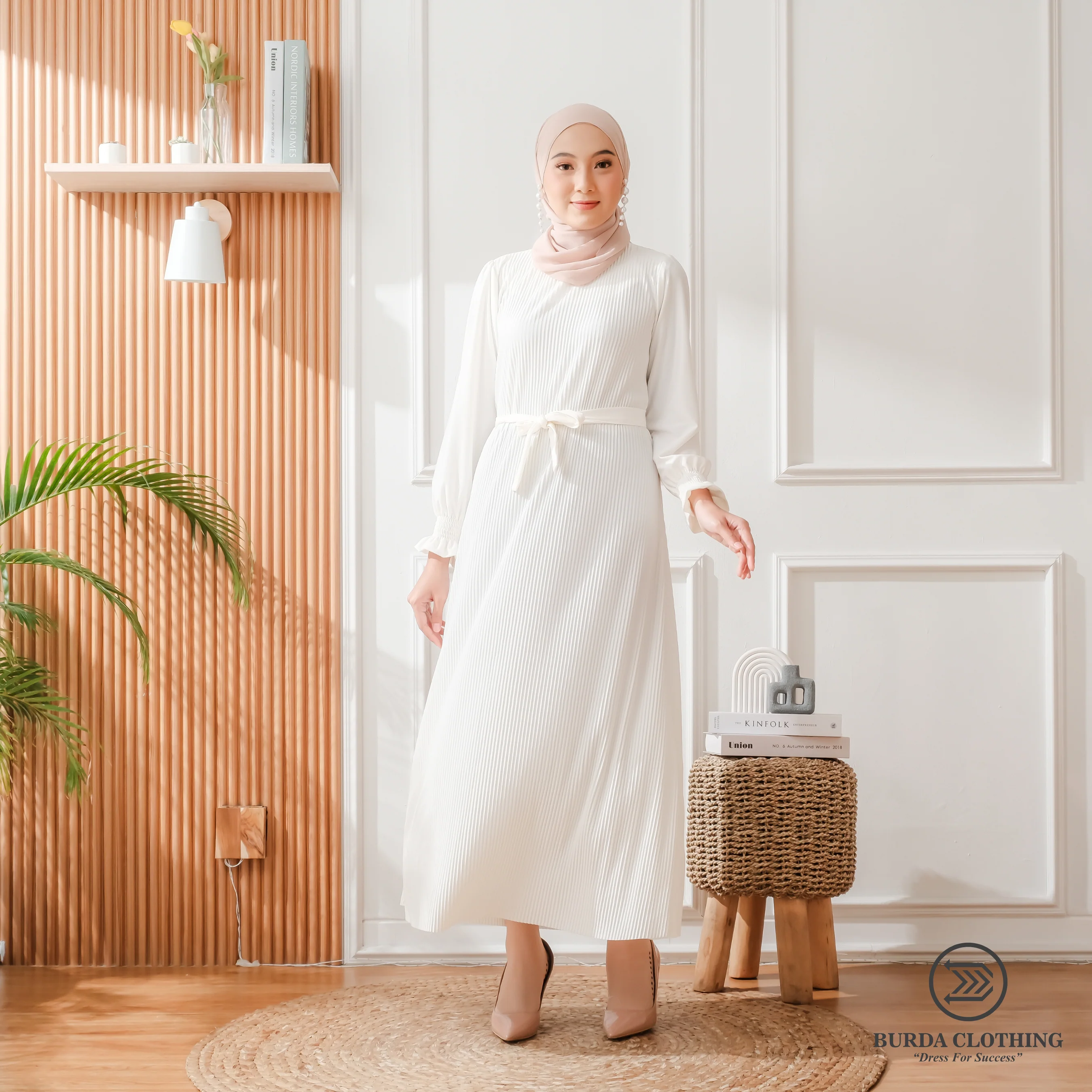 Women's Plain Dress White - Image 13