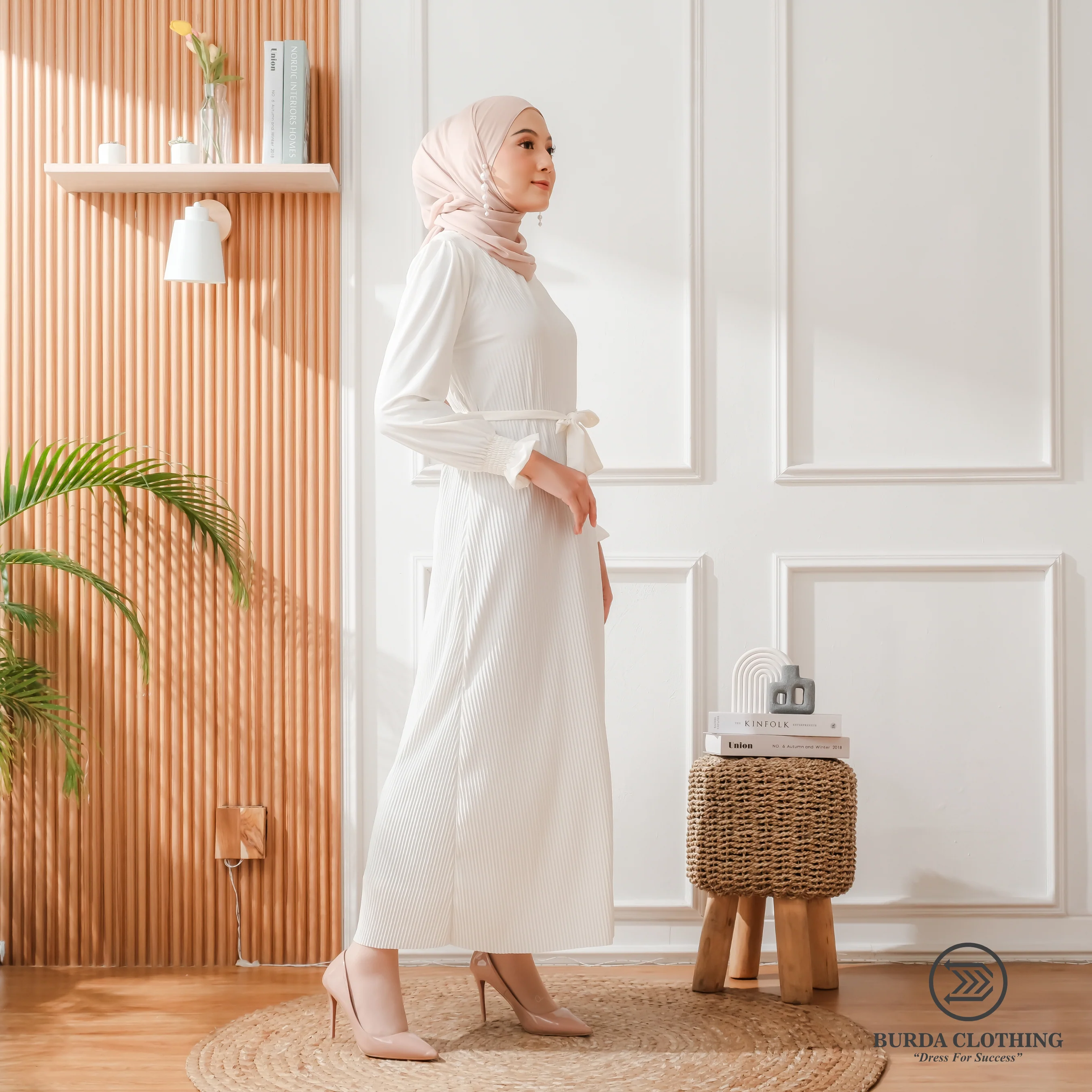 Women's Plain Dress White - Image 9