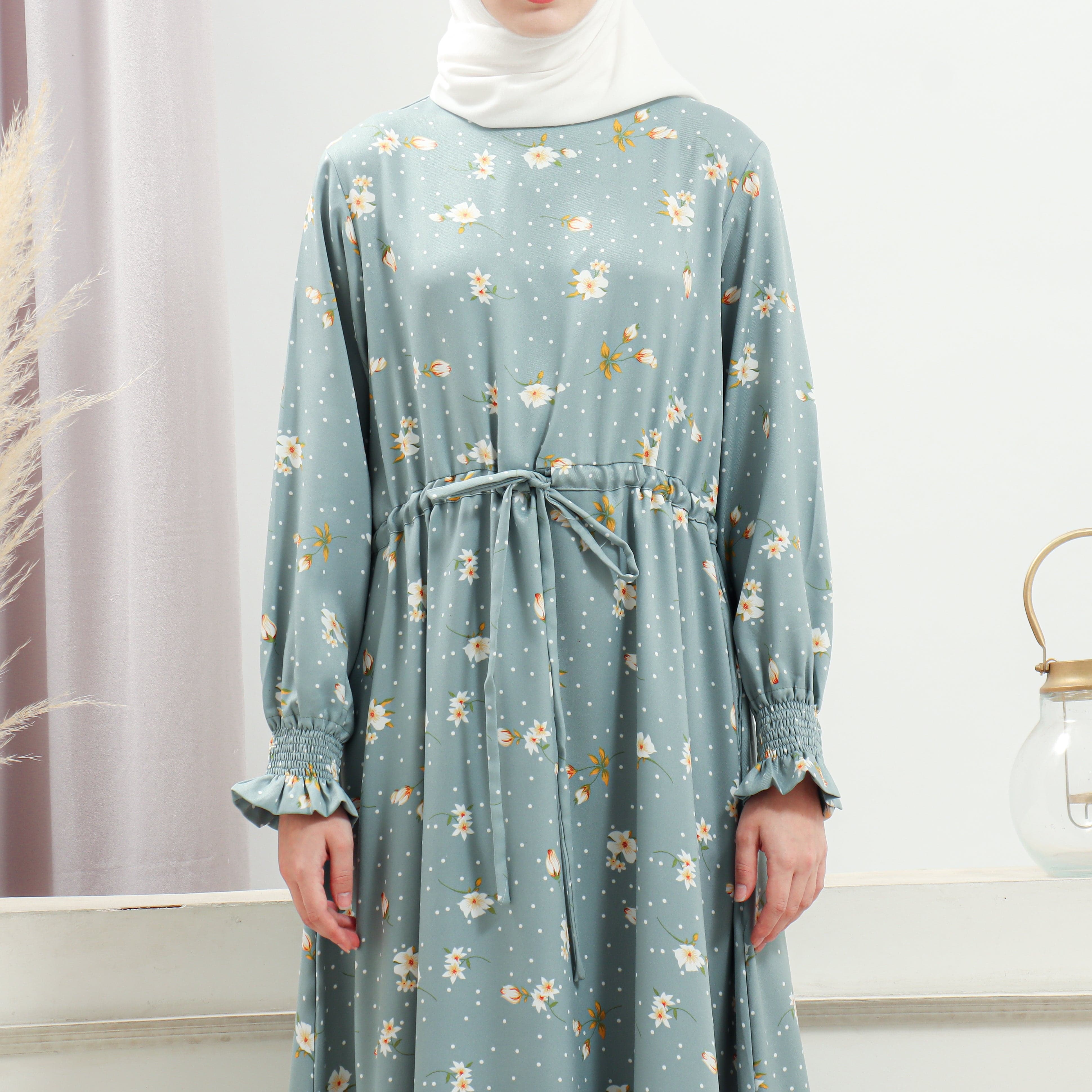 Women's Turquoise Floral Dress - Image 6